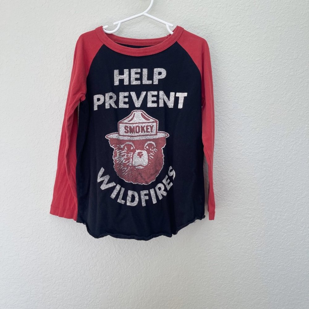 Peek Kids Long Sleeve Tee Black with Red Raglan Sleeves